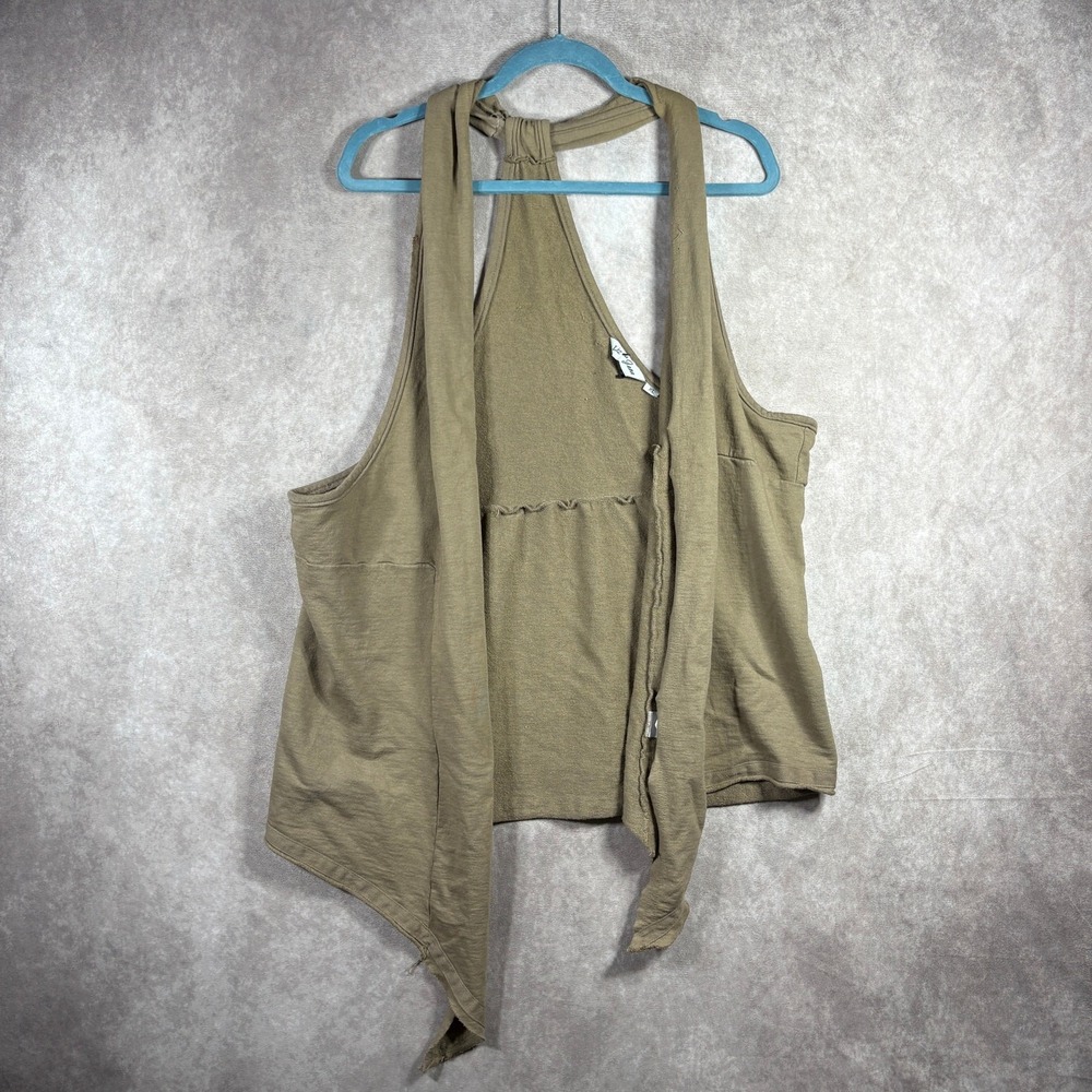 Liz And Jane Vest Jacket Womens Size‎ XL Brown Racerback Open Front Casual Boho